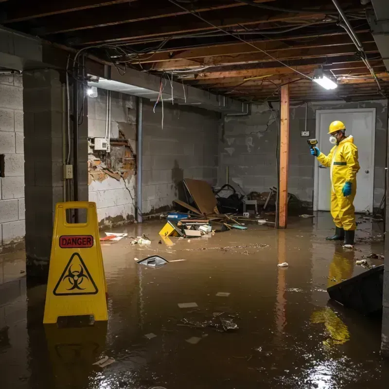 Flooded Basement Electrical Hazard in Pontiac, IL Property